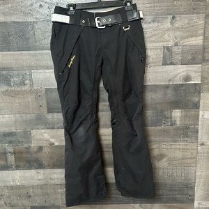 Black With White Belt Betty Rides Snow Pants